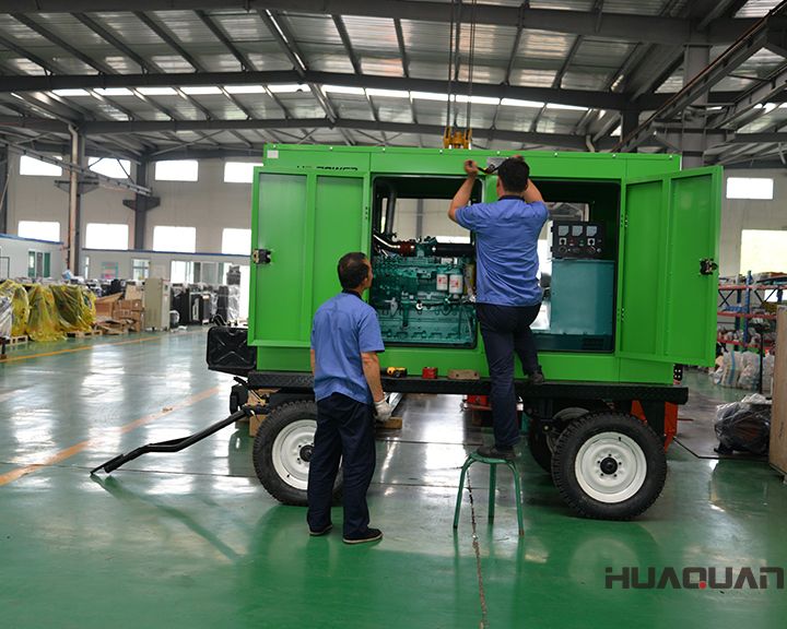 華全120kw移動拖車發電機組于6月24發往江蘇